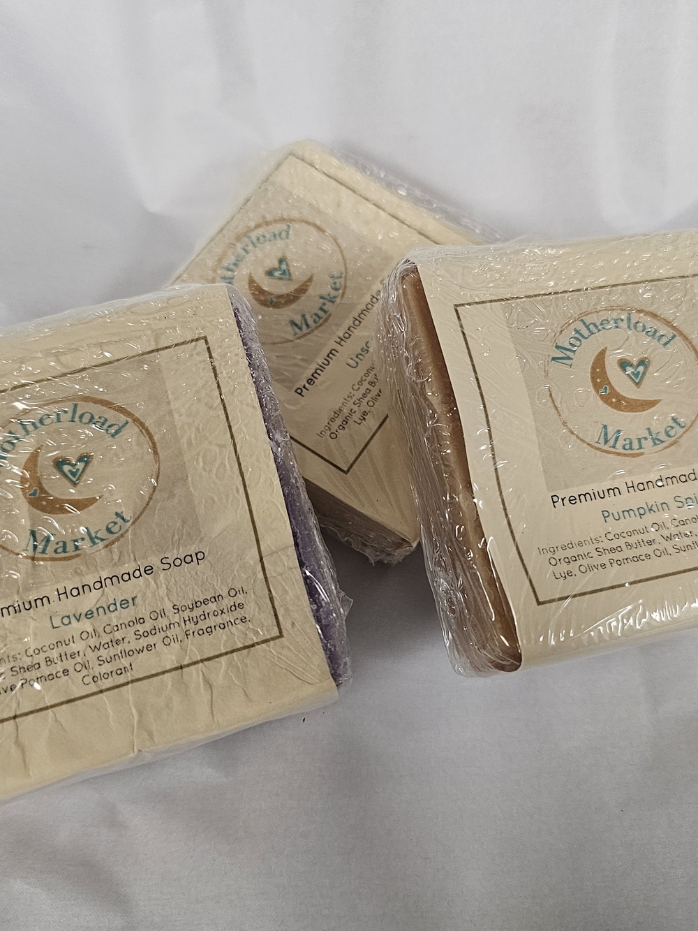 Motherload Market Handmade Soap Trio - Lavender, Pumpkin & Unscented